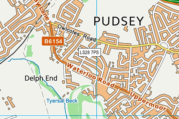 LS28 7PS map - OS VectorMap District (Ordnance Survey)