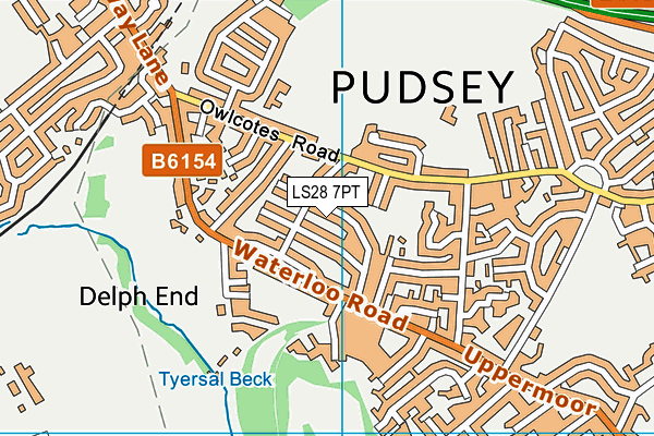 LS28 7PT map - OS VectorMap District (Ordnance Survey)