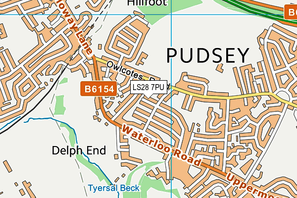 LS28 7PU map - OS VectorMap District (Ordnance Survey)