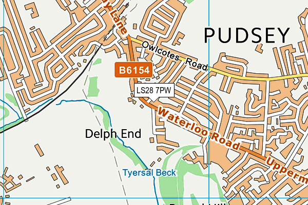 LS28 7PW map - OS VectorMap District (Ordnance Survey)