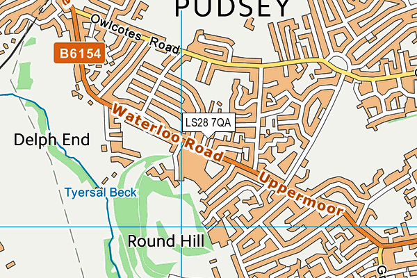 LS28 7QA map - OS VectorMap District (Ordnance Survey)