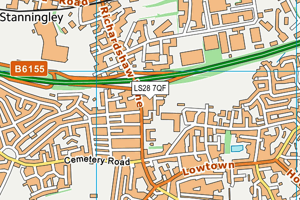 LS28 7QF map - OS VectorMap District (Ordnance Survey)