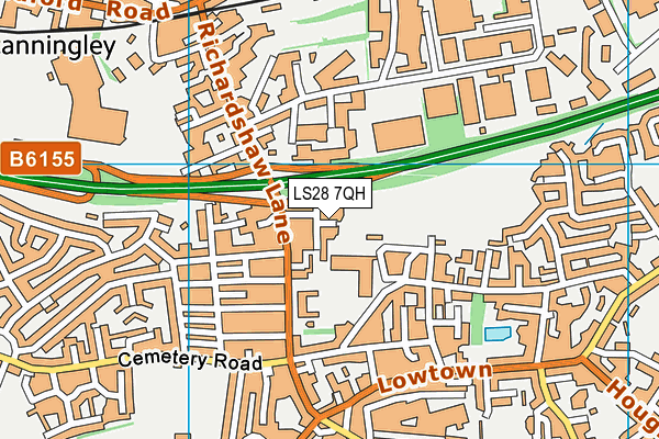 LS28 7QH map - OS VectorMap District (Ordnance Survey)