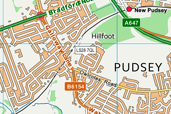 LS28 7QL map - OS VectorMap District (Ordnance Survey)