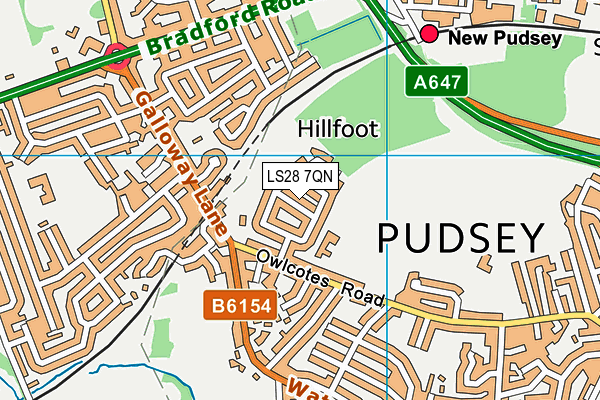 LS28 7QN map - OS VectorMap District (Ordnance Survey)