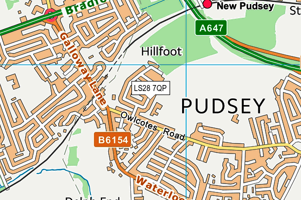 LS28 7QP map - OS VectorMap District (Ordnance Survey)