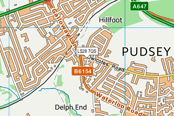 LS28 7QS map - OS VectorMap District (Ordnance Survey)