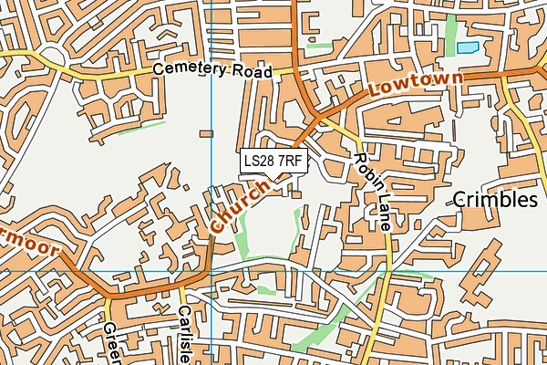 LS28 7RF map - OS VectorMap District (Ordnance Survey)
