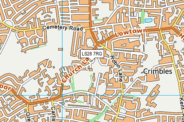 LS28 7RG map - OS VectorMap District (Ordnance Survey)