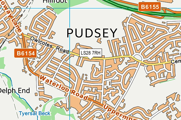 LS28 7RH map - OS VectorMap District (Ordnance Survey)