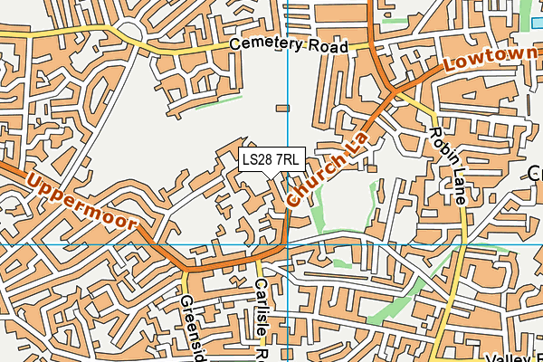 LS28 7RL map - OS VectorMap District (Ordnance Survey)