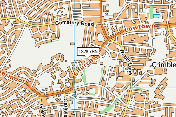 LS28 7RN map - OS VectorMap District (Ordnance Survey)