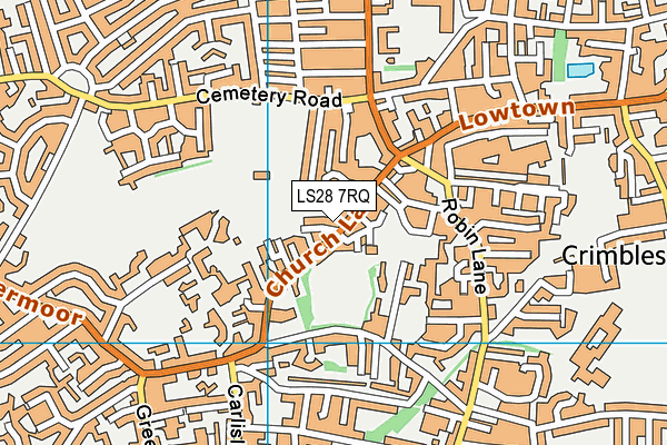 LS28 7RQ map - OS VectorMap District (Ordnance Survey)