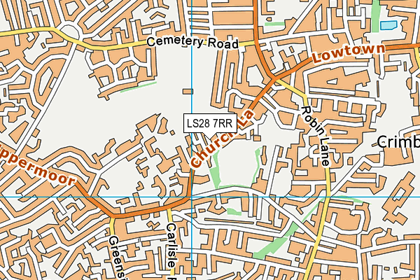 LS28 7RR map - OS VectorMap District (Ordnance Survey)