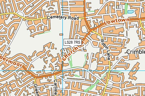 LS28 7RS map - OS VectorMap District (Ordnance Survey)