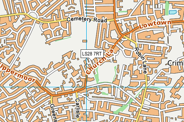 LS28 7RT map - OS VectorMap District (Ordnance Survey)
