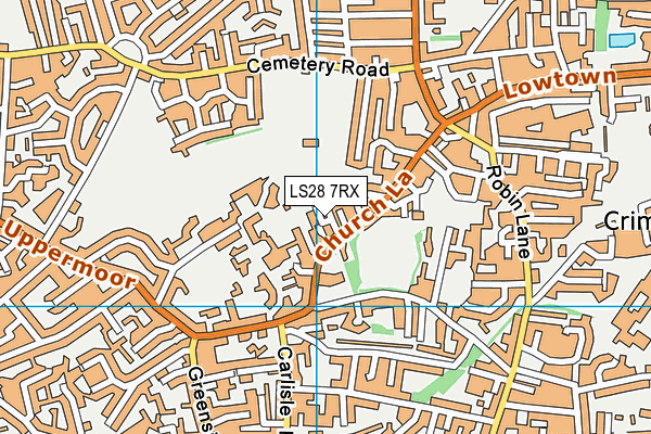 LS28 7RX map - OS VectorMap District (Ordnance Survey)