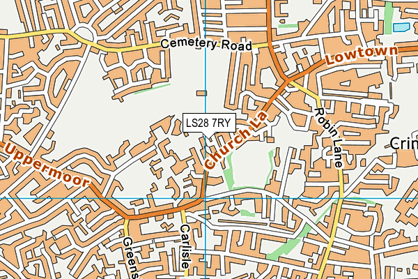 LS28 7RY map - OS VectorMap District (Ordnance Survey)