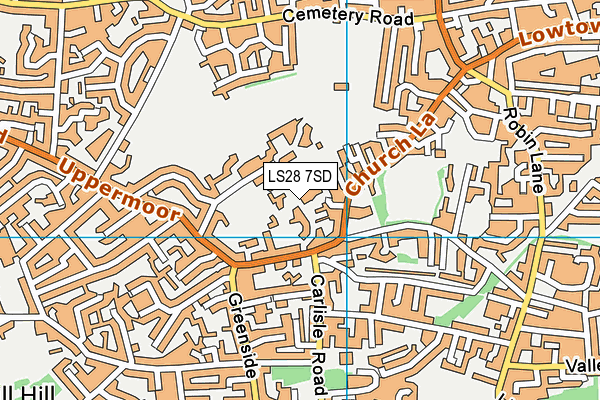LS28 7SD map - OS VectorMap District (Ordnance Survey)