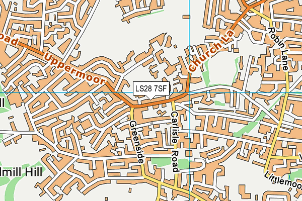 LS28 7SF map - OS VectorMap District (Ordnance Survey)