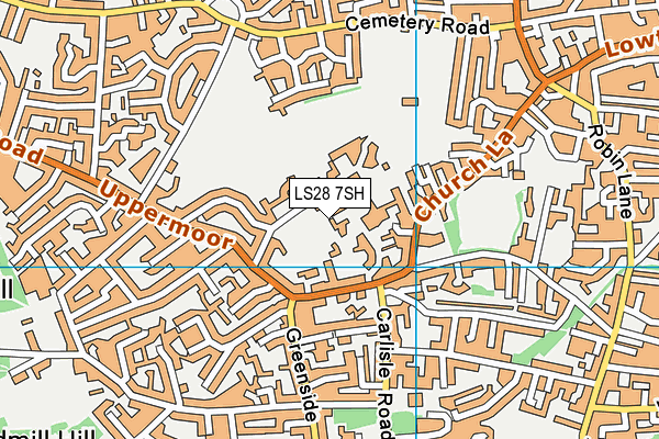 LS28 7SH map - OS VectorMap District (Ordnance Survey)