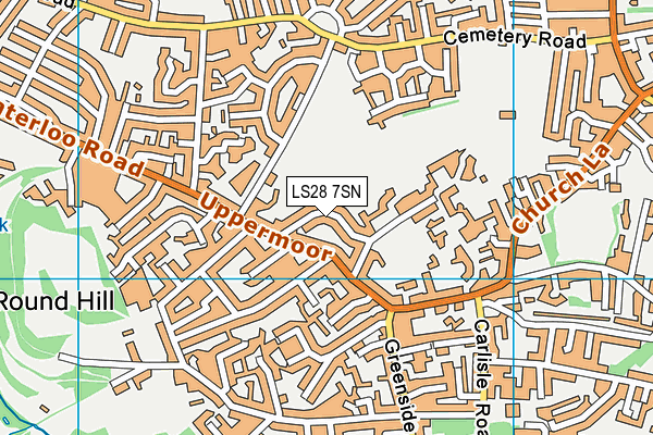 LS28 7SN map - OS VectorMap District (Ordnance Survey)