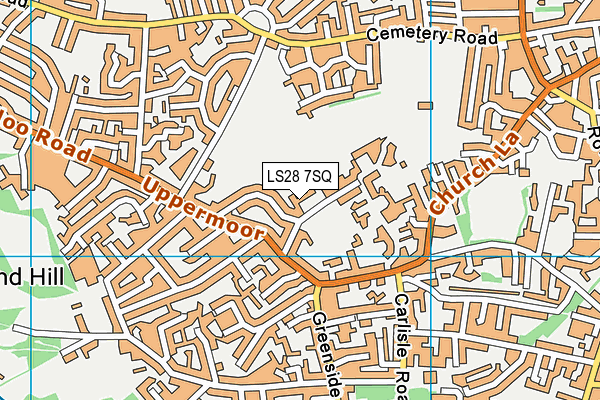 LS28 7SQ map - OS VectorMap District (Ordnance Survey)