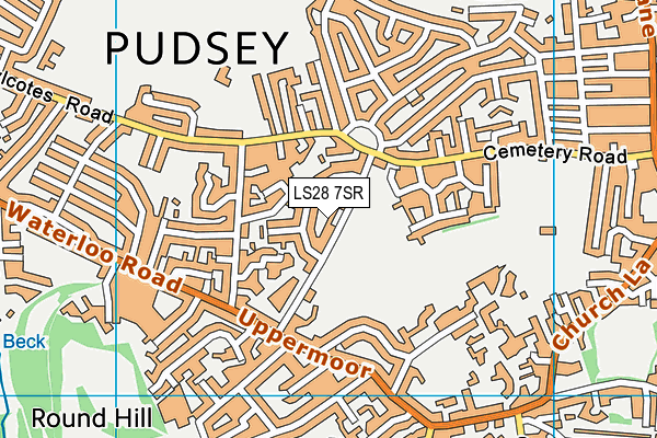 Queens Park (Pudsey) map (LS28 7SR) - OS VectorMap District (Ordnance Survey)