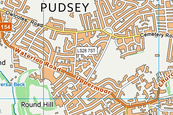 LS28 7ST map - OS VectorMap District (Ordnance Survey)