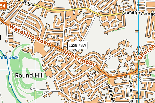 LS28 7SW map - OS VectorMap District (Ordnance Survey)