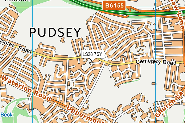 LS28 7SY map - OS VectorMap District (Ordnance Survey)