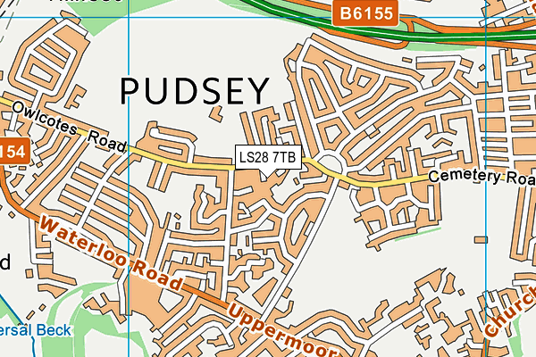 LS28 7TB map - OS VectorMap District (Ordnance Survey)