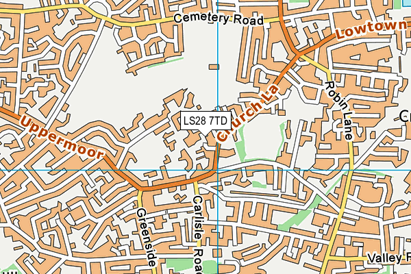 LS28 7TD map - OS VectorMap District (Ordnance Survey)