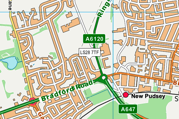 LS28 7TF map - OS VectorMap District (Ordnance Survey)