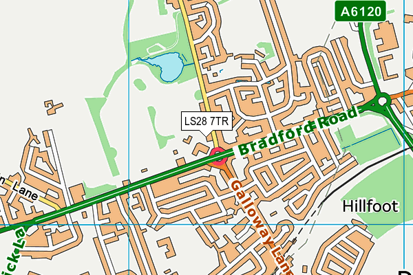 LS28 7TR map - OS VectorMap District (Ordnance Survey)