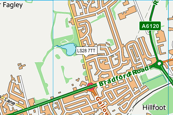 Woodhall Sports Ground map (LS28 7TT) - OS VectorMap District (Ordnance Survey)