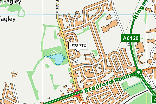 Woodhall Park map (LS28 7TX) - OS VectorMap District (Ordnance Survey)