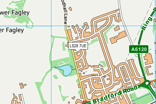 LS28 7UE map - OS VectorMap District (Ordnance Survey)