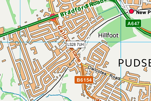 LS28 7UH map - OS VectorMap District (Ordnance Survey)