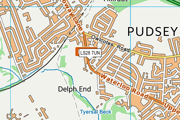 LS28 7UN map - OS VectorMap District (Ordnance Survey)