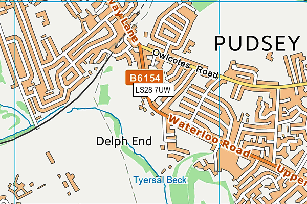 LS28 7UW map - OS VectorMap District (Ordnance Survey)