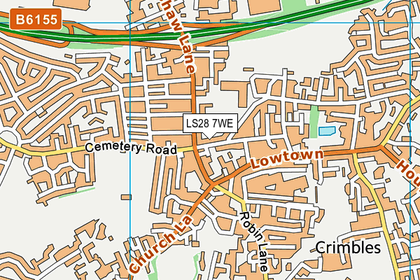 LS28 7WE map - OS VectorMap District (Ordnance Survey)