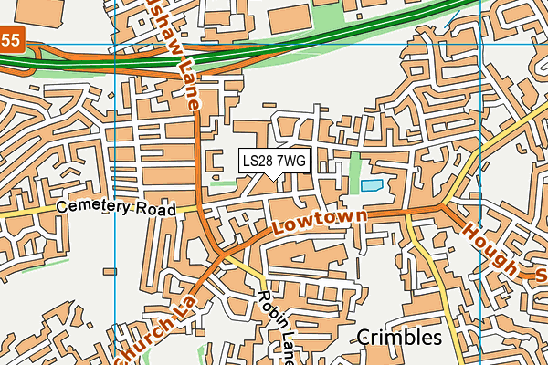 LS28 7WG map - OS VectorMap District (Ordnance Survey)