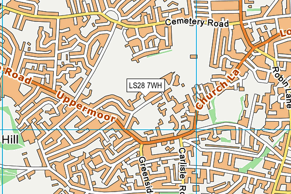 LS28 7WH map - OS VectorMap District (Ordnance Survey)