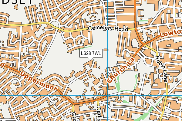 LS28 7WL map - OS VectorMap District (Ordnance Survey)