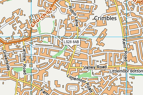 LS28 8AB map - OS VectorMap District (Ordnance Survey)