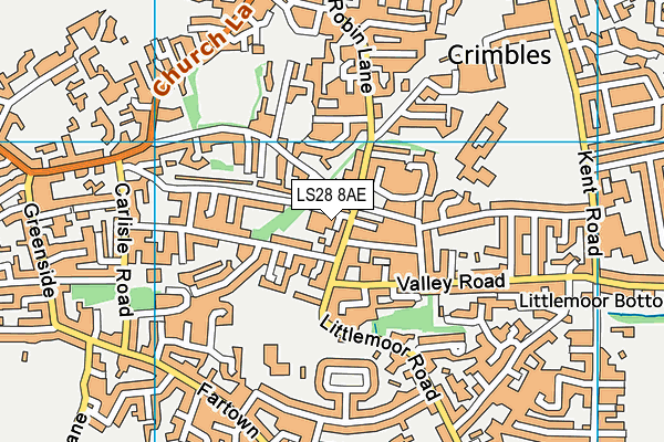LS28 8AE map - OS VectorMap District (Ordnance Survey)