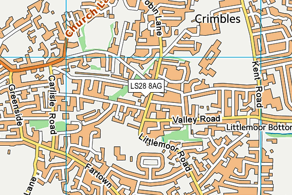 LS28 8AG map - OS VectorMap District (Ordnance Survey)