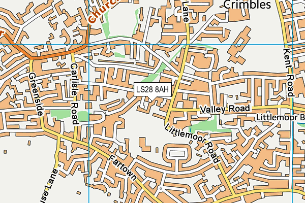 LS28 8AH map - OS VectorMap District (Ordnance Survey)