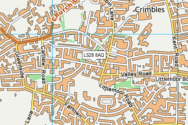 LS28 8AQ map - OS VectorMap District (Ordnance Survey)
